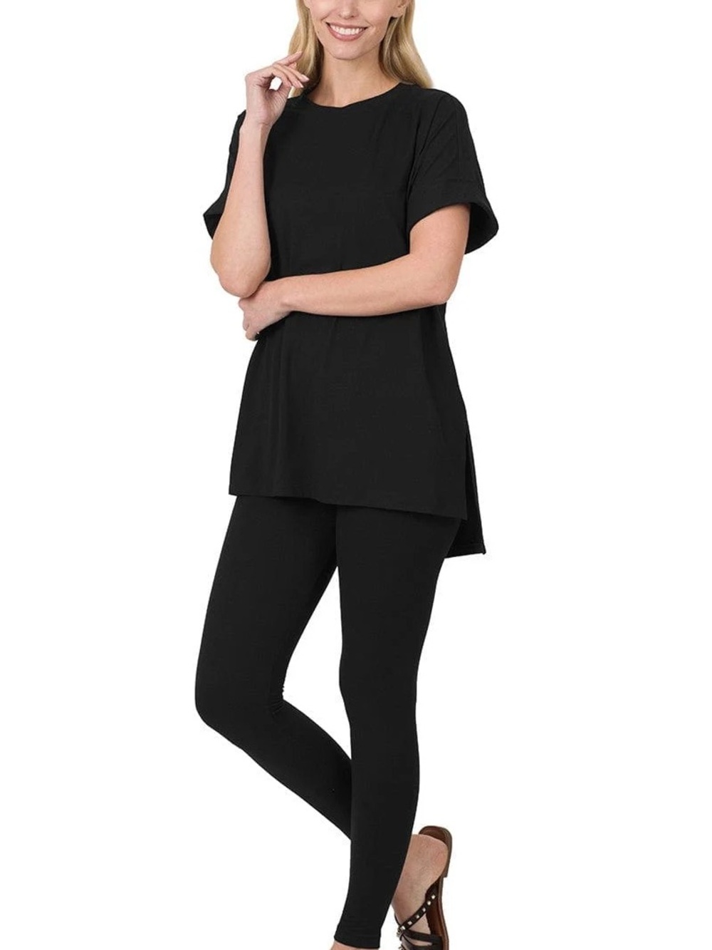 Zenana Women’s Black Matching Legging Set